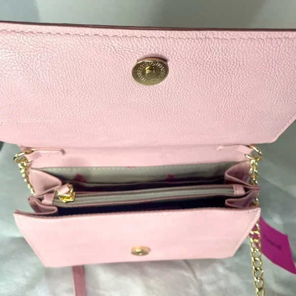 Betsey Johnson Pink Crossbody with Gold Skull Accents - Picture 4 of 7